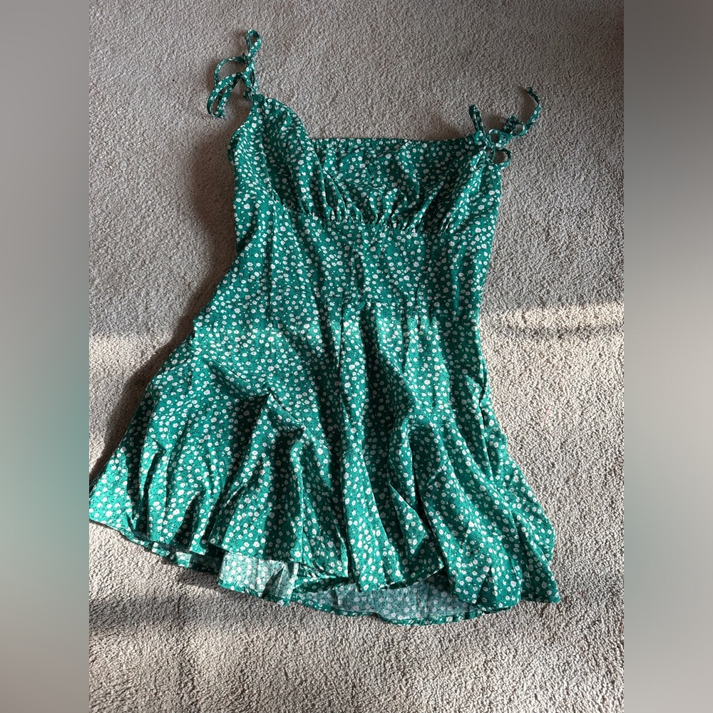 Green Floral Romper
